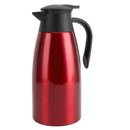Tetera Eléctrica de Acero Inoxidable, té té con 2L 304 Acero Inoxidable de Al Vacío Paredes Termales Termales Dispensador Agua Hervidor Agua Nsulada Hervidor Eléctrico para Hogar (Wine Red)