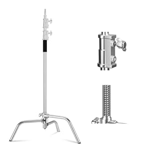 Soonpho Heavy Duty C-Stand Kit,Stainless Steel Photography Light Stand,Adjustable 5-10.8 feet Sturdy Tripod for Studio Softbox, Monolights,LED Light,Reflector, Umbrella