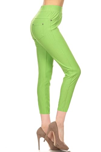 Image of Leggings Depot Women's Cotton Blend Stretch Pull-on Jeggings Casual Pants with Pockets (Available in Plus Size)