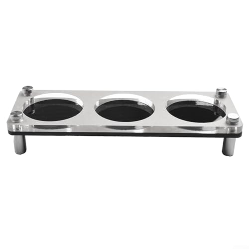 Pumixiy Soporte organizador de herramientas de café de 2 capas con agujeros de 63 mm, compatible con portafiltros y manipuladores de 51/54/58 mm, accesorios de metal acrílico para espresso (1 capa)