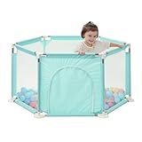 ベビーサークル 軽量 メッシュ ドア付き 吸盤付き 組立式 室内 子供部屋 キッズルーム 保育園 幼稚園 赤ちゃん キッズ