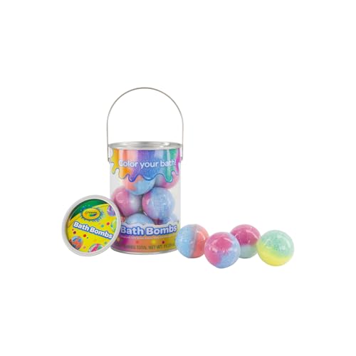 Taste Beauty Crayola Color Your Bath Bomb Bucket, 4 Scents, Multicolored, Pack of 8