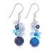 NOVICA Multi-gem Dyed Cultured Freshwater Pearl Sterling Silver Beaded Dangle Earrings, Azure Love'