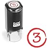 ExcelMark Grade Score 3 - Self-Inking Round Teacher Stamp - Red Ink