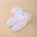 Dicry Baby Girls Double Lace Socks Turn Cuff Big Ruffle for Infant (White, 3-6 Months)