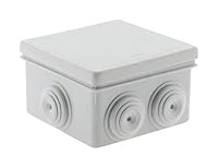 Zenitech - Wasserdichte Quadratische Verbindungsdose IP55 - 80x80x46 mm - Kabeldurchführungen Ohne Schneiden - Deckel Mit Halteschnur - Ideal Für Draußen - Weiß