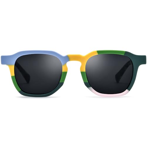 HEPIDEM Matte Acetate Vintage Retro Square Polarized Sunglasses for Men UV400 UV Protection Sun Glasses