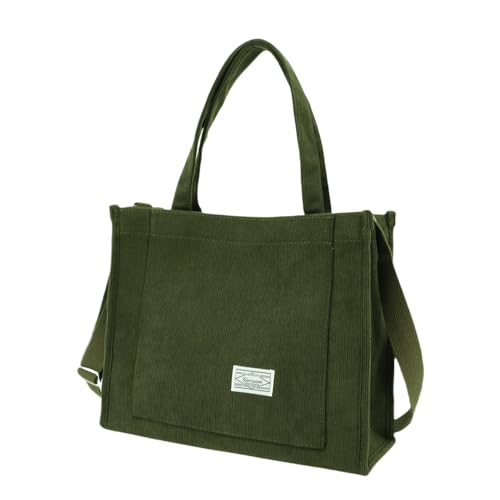 UERRUAM Corduroy Tote Bag for Women Work Crossbody Purse for Everyday,College,Travel,Lightweight...