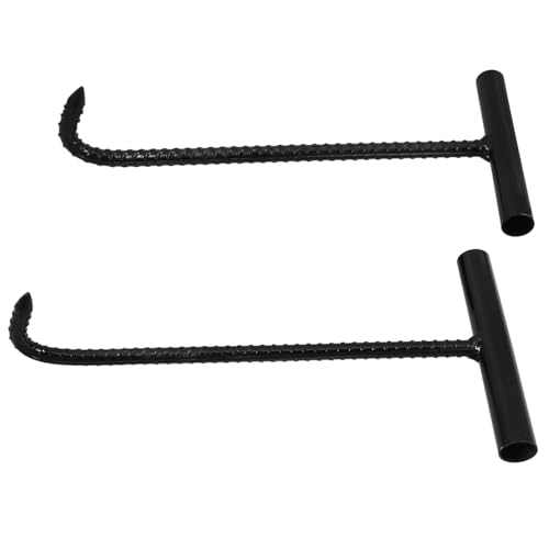 HIAKDOFT 2 piezas Gancho T para Tapa Alcantarilla Acero Reforzado Resistente para Apertura y de Desagües y Alcantarillas