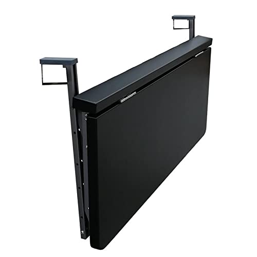 Mesa de bar plegable ajustable para exteriores, mesa de comedor de metal que ahorra espacio para balcón, mesa auxiliar de pared para barandillas y cubiertas, perfecta para entretenimiento en el patio