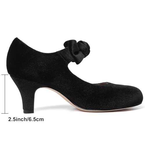 Mostrin Kitten Heels for Women Low Heel Closed Pointed Toe Slingback Pumps Buckle Strap Dress Shoes for Daily Working Wedding2