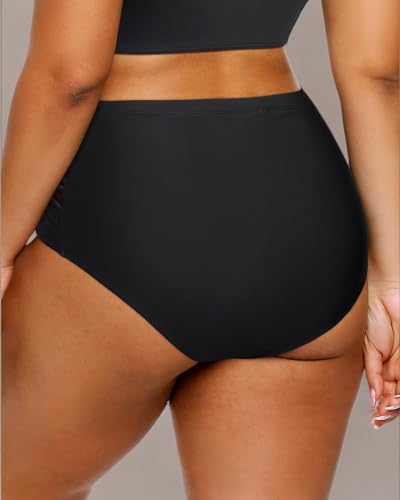 Daci Women Swim Bottoms High Waisted Bikini Bottoms Strappy Full Coverage Plus Size Bathing Suit Bottoms4