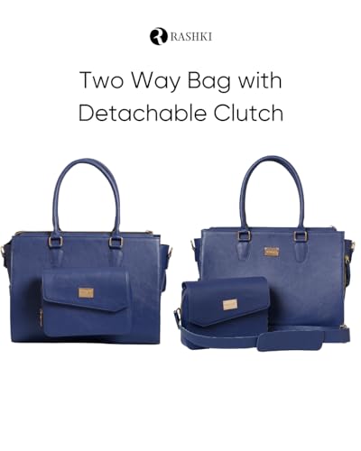 RASHKI-LEYA-Women-work-tote-bag-Detachable-Hand-Clutch-and-Shoulder-Strap-156-Laptop-Compartment