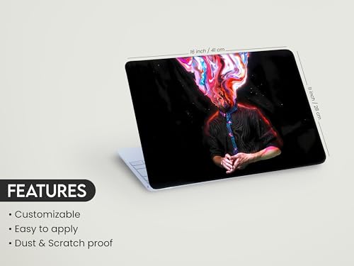 Image of NoWorries 14inch /15.6inch Laptop Skin ''Customizable'' Easy to Apply Gray Back Skin for All Laptops (Theme - Graffiti) (Scratch & Dustproop) Gray Back Material Bubble Free Laptop Skins