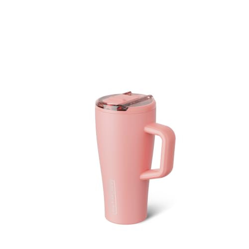 Image of BruMate Era Flip 20oz Kids Tumbler with Covered Flip Down Straw | 100% Leakproof Insulated Kids Cup | Made of Stainless Steel | Cup Holder Friendly | 20oz (Guava)