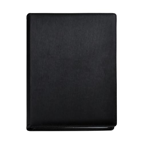 Arpan A4 Professional Display Book Folder for Presentations CVS Artwork & Interviews Leather Portfolio Presentation Folder with 48 Pockets (96 Views) A4 Pocket Display Book (Black)