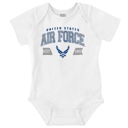 Brisco Brands US Air Force Wing Emblem Established Baby Romper Boys or Girls