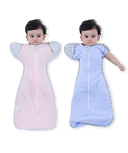 Image of Bycc Bynn 2 Pack Sleeping Blanket Sack with High Sleeve,Transitions to Arms-Free Wearable Sleeping Bag for Baby pacify
