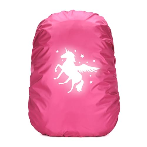 TaimeiMao Funda Impermeable Mochila,Reflectante Funda Mochila Impermeable,Funda Lluvia para Mochilas Escolares,Funda Lluvia para Mochilas para Senderismo,Camping,Turismo,Ciclism (1 Unicornio)