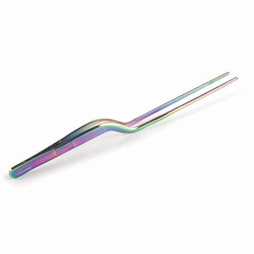 LACOR - 62873 - Pinzas de Cocina de Precisión para Emplatar Rainbow, Acero Inoxidable 18/10, Mango...