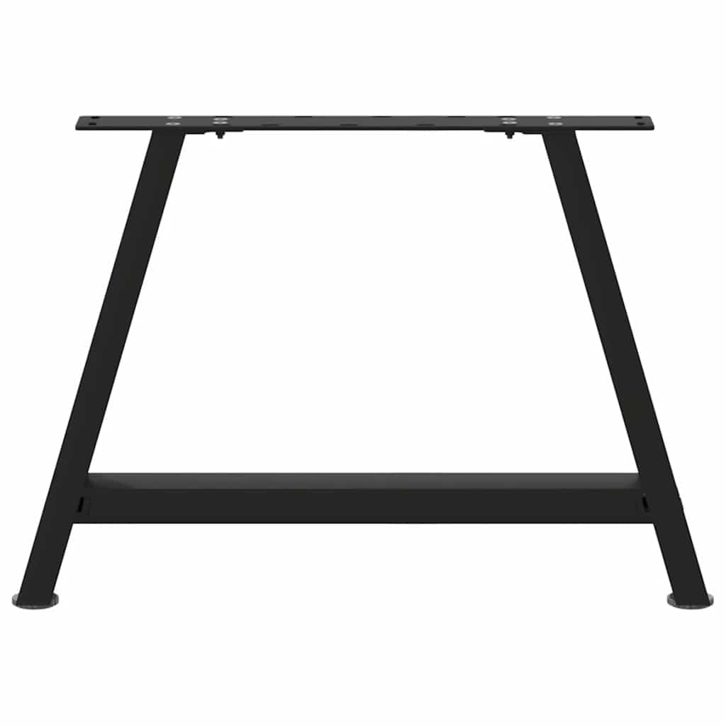 Générique Nogi stolika kawowego w kształcie litery A, 2 sztuki, czarne, stal lakierowana proszkowo, 60 x (42-43) cm, z regulowanymi poziomami i śrubami do łatwego mocowania