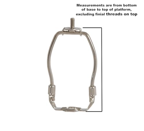 Image of B&P Lamp 8-1 /2 Inch Heavy Duty Lamp Shade Harp Holder for Table and Floor Lamps, Polished Nickel Finish