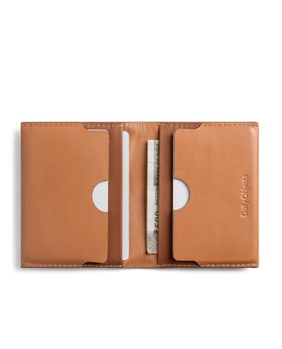 Image of DailyObjects Tan Even Bi-Fold Card Wallet | Men | Premium Design | Full-Grain Leather | Gents Wallet Branded | Handcrafted | Guys| Card Holder | Dedicated Sleeve| 4 Card Slots| Dual-Tone Colourways