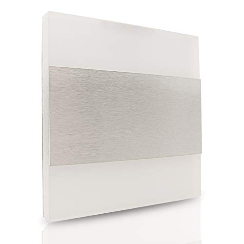 trendlights24 Escala M2 Wandeinbauleuchte Acrylglas/Edelstahl 230V LED ca. 1,3 Watt IP20 Kaltweiß 6500k Wandleuchte Treppenbeleuchtung Treppenleuchte