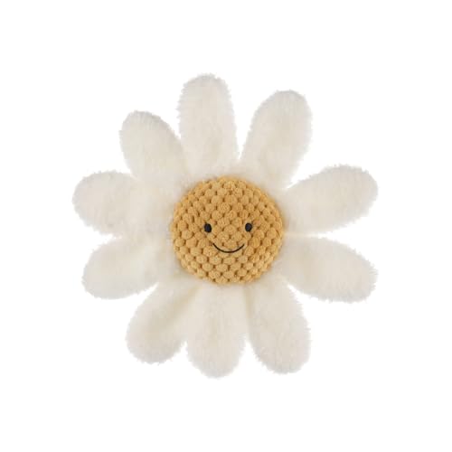 Image of Apricot Lamb Baby Lovey Daisy Soft Rattle Toy, Plush Stuffed Flowers for Newborn Soft Over 0 Months (White Daisy)