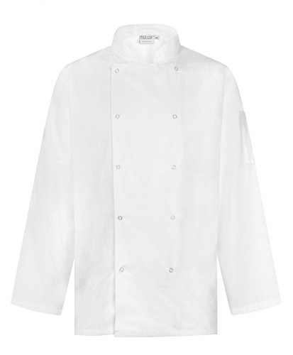 Veste de Chef Professionnel - Manches Longues - Unisexe - Coupe Moderne - Blanc - M