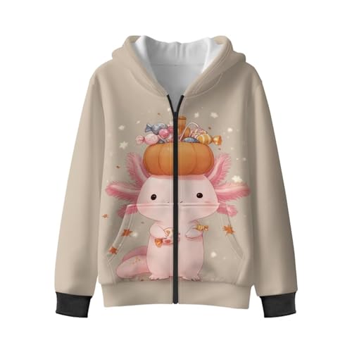 Kids Zip-Up Sweatshirt, Long Sleeve Hooded Sweatshirt, Fleece Hoodie Jacket for Girls 4-16 Years