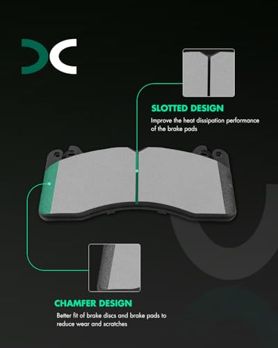 Image of SCITOO D1793 D1792 Front Metal & Rear Ceramic Brake Pads Sets w /Hardware Replacement For Ford For Mustang 2022
