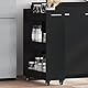 vidaXL Schrank mit Rollen Schwarz 60x22x79 cm Holzwerkstoff