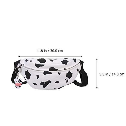 Amosfun Bolsa de couro sintético para cinto de cintura com estampa de vaca para academia, fitness, v