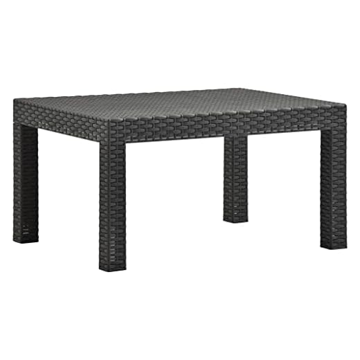 vidaXL Table de Jardin Meuble de Patio Table de Terrasse Table d'Extérieur Meuble de Jardin Arrière-Cour Balcon Anthracite 58x58x41 cm PP Rotin