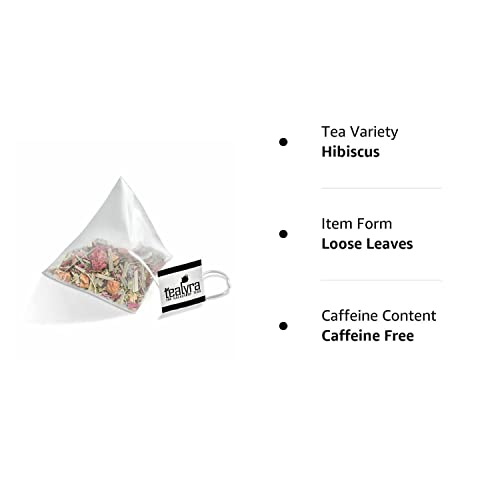 Tealyra - Raspberry Relaxation - 25 Bags - Herbal Loose Leaf Tea - Lemon Verbena - Hibiscus - Lemongrass - Calming Relaxing Bed Time Tea - Caffeine Free - 25 Sachets #TOP3