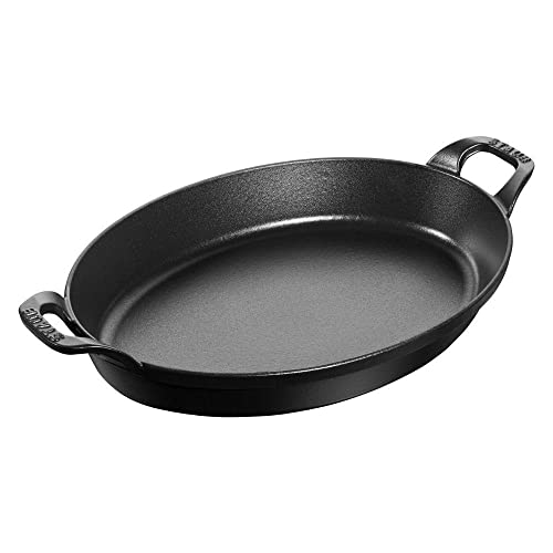 STAUB Ofenform/Servierplatte/Auflaufform, oval mit 2 Griffen, 32 cm, 2,2 L, Gusseisen, Für alle...