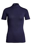 con-ta Kurzarm Shirt mit Stehkragen Modal, bequemes Basic T-Shirt für Damen, figurbetont, aus weichem Single-Jersey, Damenbekleidung, in Marine, Größe: 42