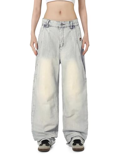 Aelfric Eden Basic Washed Loose Jeans Wide Leg Jeans High Waist Baggy Denim Pants