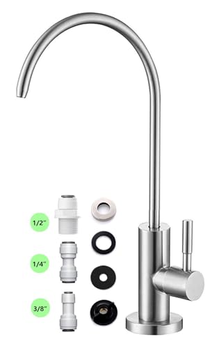 Drinking Water Faucet for Kitchen,100% Lead-Free Reverse Osmosis Faucets,Stainless Steel Kitchen Filtered Water Faucets,Brushed Nickel RO Faucet with Longer Thread Pipe