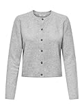JDY Damen Feinstrickjacke JDYChloe Life leichte Damenjacke Cardigan Knopfleiste 15330581 Light Grey Melange L