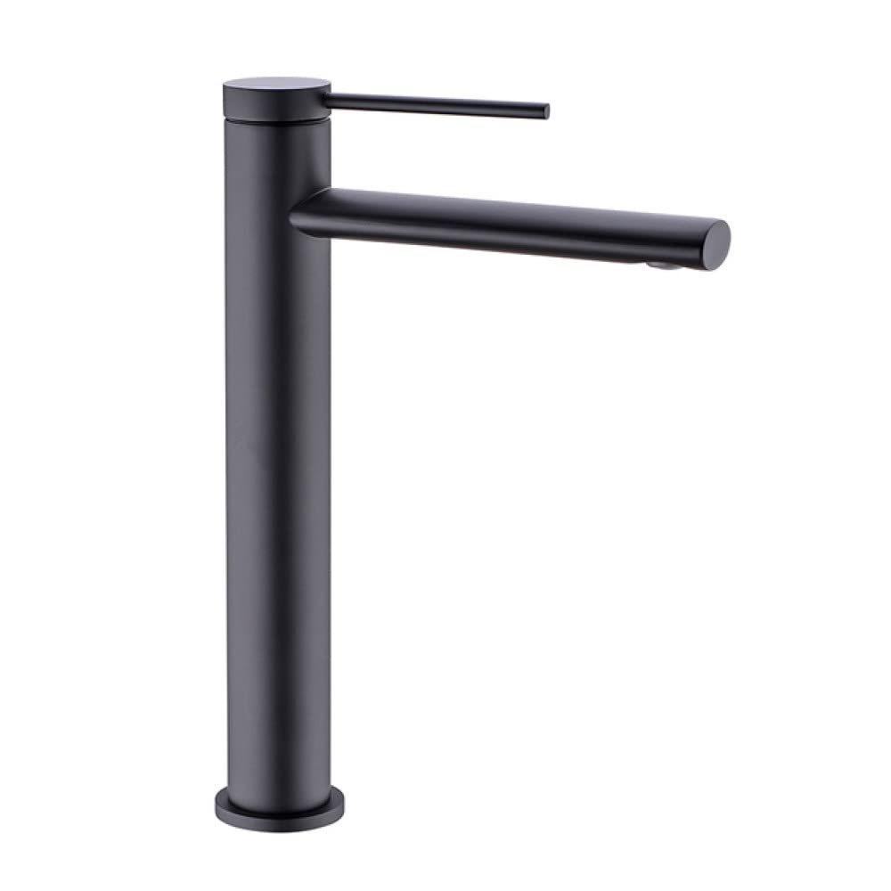 Mitigeur de salle de bain noir mat moderne pour vasque à support unique chic