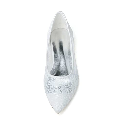 Women's Flats Cut Out Pointy Toe Slip On Breathable Ballet Flat Comfortable Lace Flats Dressy3