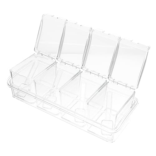 LALADEFIEE 1 Set Transparent Spice Storage Jar with Spoons Multifunctional Condiment Container for Household Kitchenware Easy to Use Seasoning Jar for Various Condiments