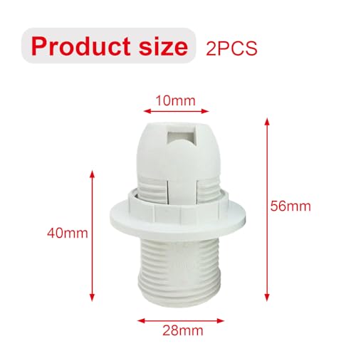 2 Pcs Light Fitting Parts, Table Lamp Fittings, Light Bulb Holder, E14 Bulb Light Lamp Holder, Electric Light Lamp Holder, Screw Bulb Socket Lamp Holder, Suitable for Most Light Bulbs (White) - Image 3
