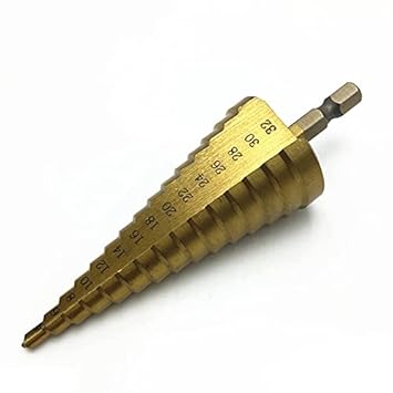 MENT Titanium HSS 15-Step Drill 4-32MM Hex Shank 1/4 Hole Cutter Drilling Tool