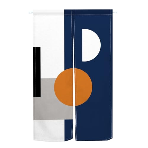 のれん Qinunipoto 北欧 月 青と白 暖簾 シンプル風 幅85cm丈150cm インテリア 出入り口 目隠し おしゃれ すだれ 遮光 部屋 間仕切りカーテン 門カーテン ポリエステル製 オーダー可 簡単取付 四季兼用