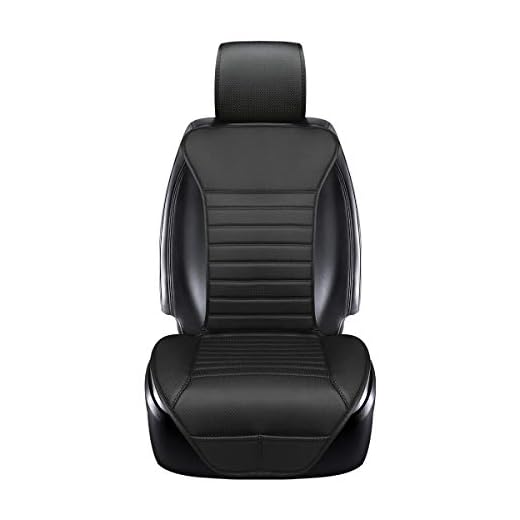 EDEALYN PU Leather Car Seat Cushion Cover Car Seat Cover Office Chair Cover for Front seat 1 pcs (Black)