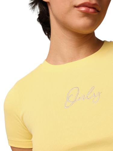 Image of ONLY Women's Cotton Solid Regular Fit T-Shirt