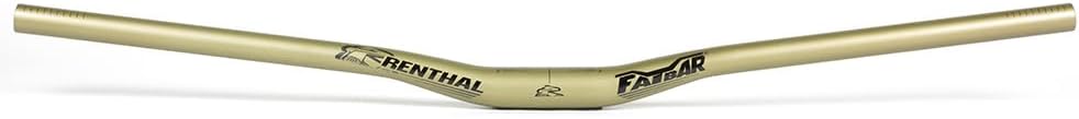 Renthal V3 Fatbar 31.8mm MTB Handlebar - Light, Strong 7-Series Aluminum Alloy, 800mm Wide, 20mm Rise, Gold Finish, Downhill & Trail Ready with Shot Peened Durability & Laser Etched Fit Marks | bike-handlebars